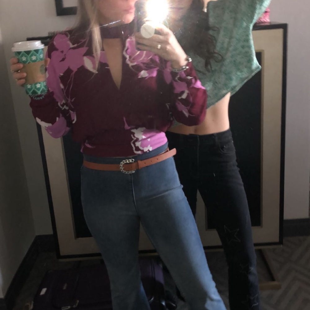 Free People | Magenta and Pink Top with Tie in back